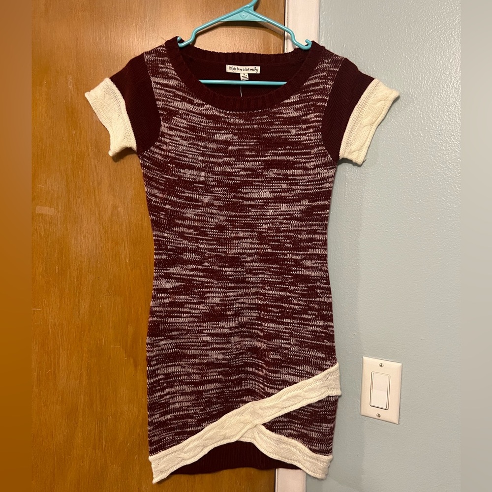 Burgundy Mini Sweater Dress size small